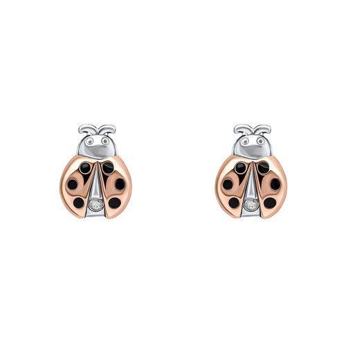 D for Diamond girls ladybird earrings