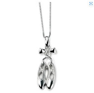 D for Diamond ballet slipper pendant