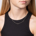 Child's Silver and Diamond Star Station Necklace