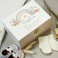 Elephant and Rainbow personalised kids keepsake box