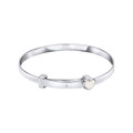 D for Diamond Mother of Pearl Heart Bangle (B5577P)