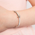 D for Diamond Mother of Pearl Heart Bangle (B5577P)