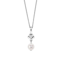 Girls diamond flower heart pearl drop pendant