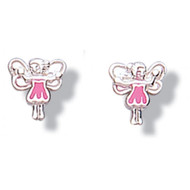 Girls pink fairy earrings