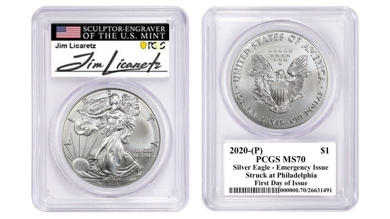 P Ase Pcgs Ms70 Emergency Issue Struck At Philadelphia Fdoi Jim Licaretz Capitol Mint