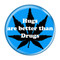 Enthoozies Hugs are better than Drugs Aqua 2.25 Inch Diameter Pinback Button