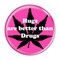Enthoozies Hugs are better than Drugs Fuschia 1.5" Pinback Button