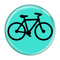 Enthoozies Bike Silhouette Cycling Biking Turquoise 1.5" Pinback Button