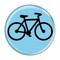Enthoozies Bike Silhouette Cycling Biking Sky Blue 1.5" Pinback Button