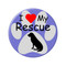 Enthoozies I Love my Rescue Dog Periwinkle 2.25 Inch Diameter Pinback Button Flair Accessory