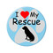 I Love my Rescue Dog Sky Blue 1.5" Pinback Button Flair Accessory