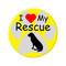 I Love my Rescue Dog Yellow 1.5" Pinback Button Flair Accessory