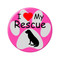 I Love my Rescue Dog Fuscia 1.5" Pinback Button Flair Accessory