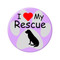 I Love my Rescue Dog Lavender 1.5" Pinback Button Flair Accessory