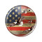 Enthoozies Distressed USA Flag Bald Eagles Soaring 1.5" Pinback Button Patriotic