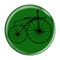 Enthoozies Bike Velocipede Boneshaker Cycling Biking Green 1.5" Pinback Button