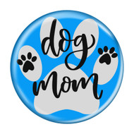 Dog Mom Paw Print Aqua 2.25 Inch Diameter Refrigerator Magnet