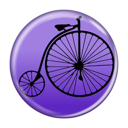 Enthoozies Bike Penny Farthing  Cycling Biking Purple 1.5" Refrigerator Magnet