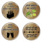 Beer Memes Wood Grain 1.5 Inch Diameter Refrigerator Magnets - 4 Pack