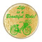 Enthoozies Life is a Beautiful Ride! Green Cycling Bicycle 1.5" Refrigerator Magnet
