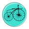 Enthoozies Bike Velocipede Boneshaker Cycling Biking Turquoise 1.5" Refrigerator Magnet