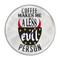 Enthoozies Coffee Makes Me a Less Evil Person 1.5 Inch Diameter Pinback Button