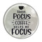 Enthoozies Hocus Pocus Coffee Helps Me Focus 1.5 Inch Diameter Pinback Button