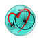 Enthoozies Love Cycling Biking Penny Farthing Turquoise 1.5 Inch Diameter Refrigerator Magnet Bike