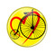 Enthoozies Love Cycling Biking Penny Farthing Yellow 2.25 Inch Diameter Refrigerator Magnet