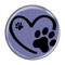 Enthoozies Dog Paw Heart 2.25" Pinback Button