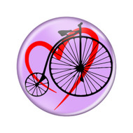 Enthoozies Love Cycling Biking Penny Farthing Lavender 1.5 Inch Diameter Pinback Button Bike Accessory