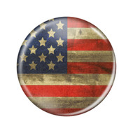 Distressed USA Flag Rustic Patriotism 2.25 Inch Diameter Refrigerator Magnet Bottle Opener - Made in the USA