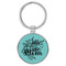 Enthoozies Mom Flowers Teal  1.5" x 3.5" Laser Engraved Keychain