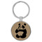 Enthoozies Panda Drinking Coffee Light Brown 1.5" x 3.5" Laser Engraved Keychain