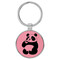 Enthoozies Panda Drinking Coffee Pink 1.5" x 3.5" Laser Engraved Keychain