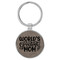 Enthoozies World's Greatest Mom Gray 1.5" x 3.5" Laser Engraved Keychain