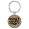 Enthoozies World's Greatest Mom Light Brown 1.5" x 3.5" Laser Engraved Keychain