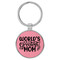 Enthoozies World's Greatest Mom Pink 1.5" x 3.5" Laser Engraved Keychain