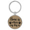 Enthoozies Home is Where my Dog is Light Brown 1.5" x 3.5" Laser Engraved Keychain