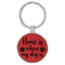 Enthoozies Home is Where my Dog is Red 1.5" x 3.5" Laser Engraved Keychain