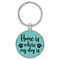 Enthoozies Home is Where my Dog is Teal  1.5" x 3.5" Laser Engraved Keychain