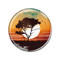 Enthoozies Beach Tree Sunset  2.25 Inch Refrigerator Magnet v5