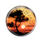 Enthoozies Beach Tree Sunset  2.25 Inch Refrigerator Magnet v6
