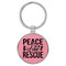 Enthoozies Peace Love Rescue Puppy Dog Pink 1.5" x 3.5" Laser Engraved Keychain