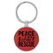 Enthoozies Peace Love Rescue Puppy Dog Red 1.5" x 3.5" Laser Engraved Keychain