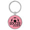 Enthoozies Soccer Mom Pink 1.5" x 3.5" Laser Engraved Keychain