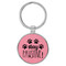Enthoozies Puppy Stay Pawsitive! Pink 1.5" x 3.5" Laser Engraved Keychain