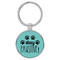 Enthoozies Puppy Stay Pawsitive! Teal  1.5" x 3.5" Laser Engraved Keychain