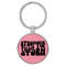 Enthoozies Stronger Than the Storm Pink 1.5" x 3.5" Laser Engraved Keychain