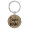 Enthoozies Super Mom Light Brown 1.5" x 3.5" Laser Engraved Keychain